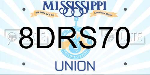 8DRS70 Mississippi License Plate