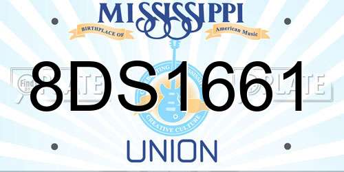 8DS1661 Mississippi License Plate