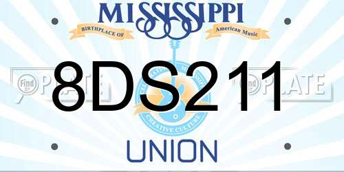 8DS211 Mississippi License Plate