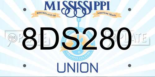 8DS280 Mississippi License Plate