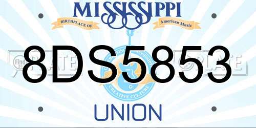 8DS5853 Mississippi License Plate