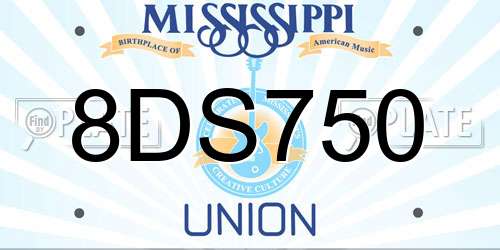 8DS750 Mississippi License Plate