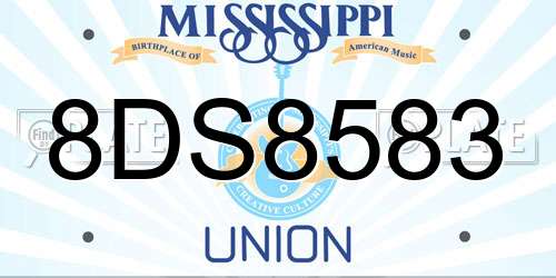 8DS8583 Mississippi License Plate