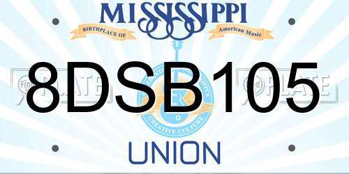 8DSB105 Mississippi License Plate