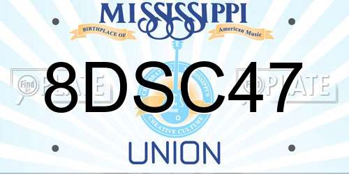 8DSC47 Mississippi License Plate