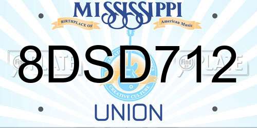 8DSD712 Mississippi License Plate