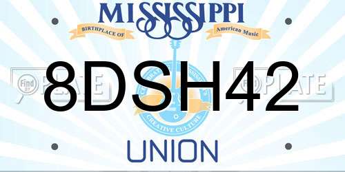 8DSH42 Mississippi License Plate
