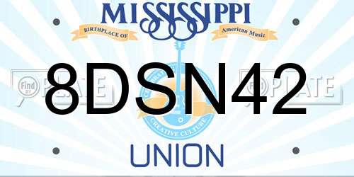 8DSN42 Mississippi License Plate