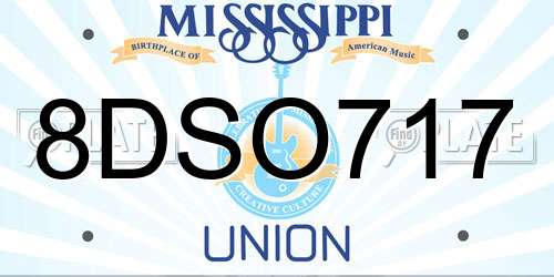 8DSO717 Mississippi License Plate