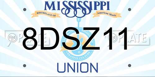 8DSZ11 Mississippi License Plate