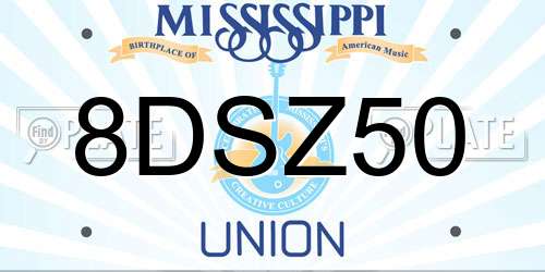 8DSZ50 Mississippi License Plate