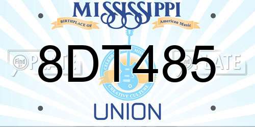 8DT485 Mississippi License Plate