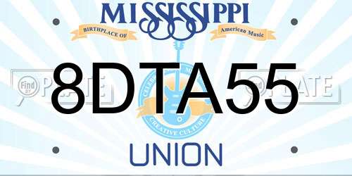 8DTA55 Mississippi License Plate