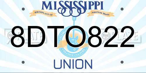 8DTO822 Mississippi License Plate