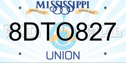 8DTO827 Mississippi License Plate