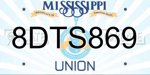 8DTS869 Mississippi License Plate