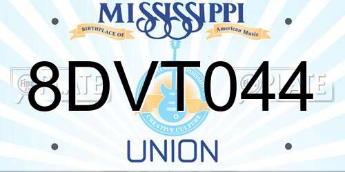 8DVT044 Mississippi License Plate