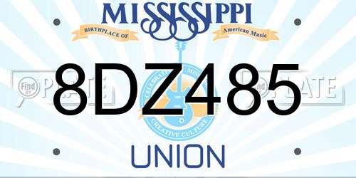 8DZ485 Mississippi License Plate