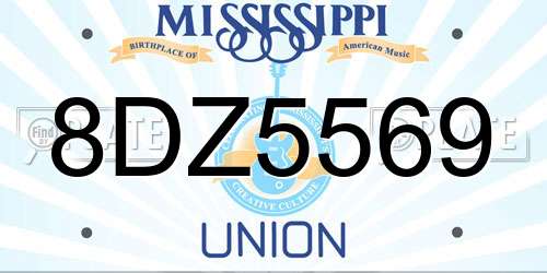 8DZ5569 Mississippi License Plate