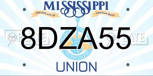 8DZA55 Mississippi License Plate
