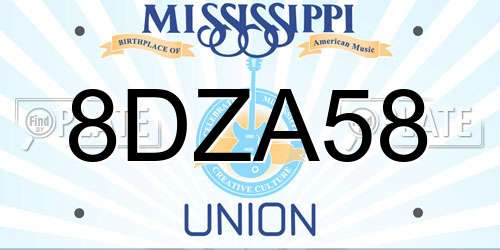 8DZA58 Mississippi License Plate