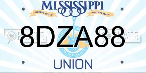 8DZA88 Mississippi License Plate