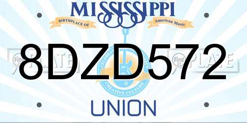8DZD572 Mississippi License Plate