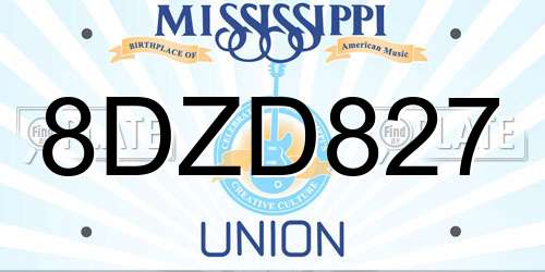 8DZD827 Mississippi License Plate