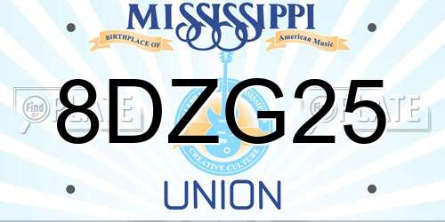 8DZG25 Mississippi License Plate