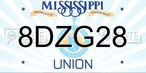 8DZG28 Mississippi License Plate