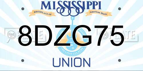 8DZG75 Mississippi License Plate