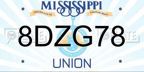 8DZG78 Mississippi License Plate