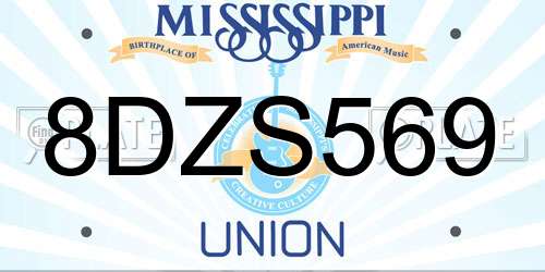 8DZS569 Mississippi License Plate