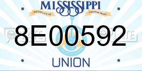 8E00592 Mississippi License Plate