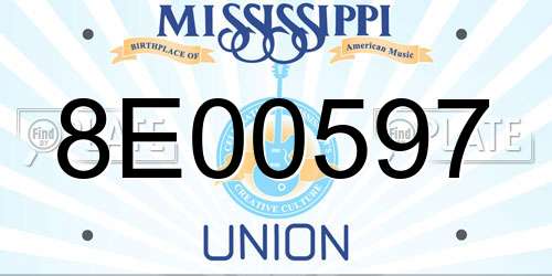 8E00597 Mississippi License Plate