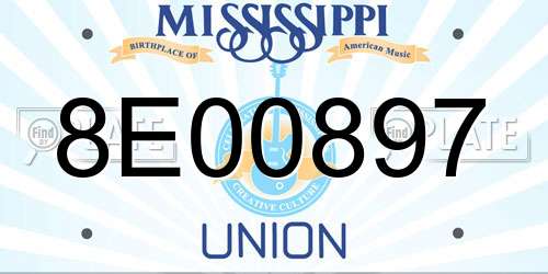 8E00897 Mississippi License Plate