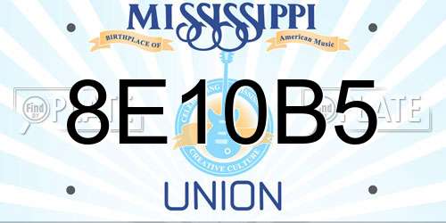 8E10B5 Mississippi License Plate