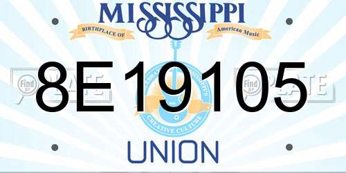 8E19105 Mississippi License Plate