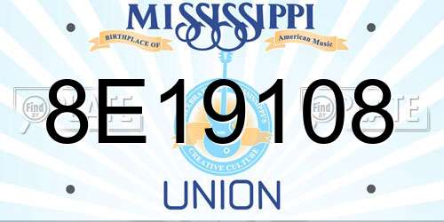 8E19108 Mississippi License Plate