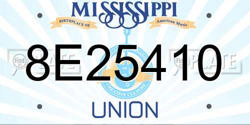 8E25410 Mississippi License Plate