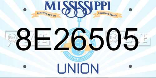 8E26505 Mississippi License Plate