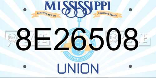 8E26508 Mississippi License Plate