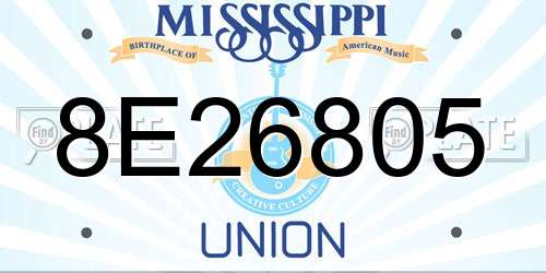 8E26805 Mississippi License Plate