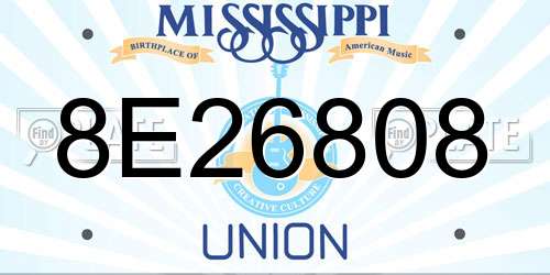 8E26808 Mississippi License Plate