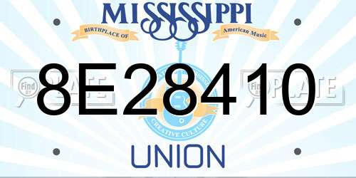 8E28410 Mississippi License Plate