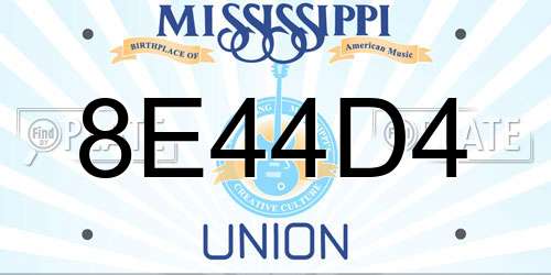 8E44D4 Mississippi License Plate