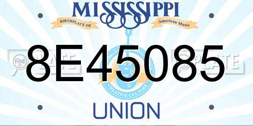8E45085 Mississippi License Plate