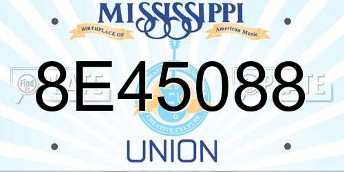 8E45088 Mississippi License Plate