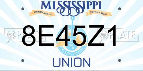 8E45Z1 Mississippi License Plate