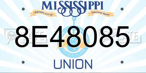 8E48085 Mississippi License Plate